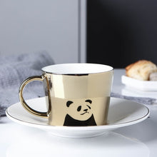 Load image into Gallery viewer, Reflection coffee cup with plate cool cups and mugs creative mark drinkware
